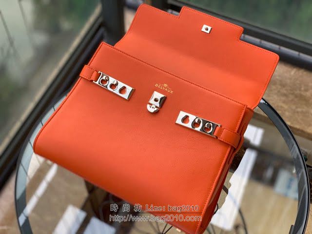 DELVAUX女包 比利時品牌 Tempete手袋 柔軟牛皮 德爾沃女手提包 中號手拎包 Delvaux單肩斜挎包 TP0028TP0028橙紅  fcs1220